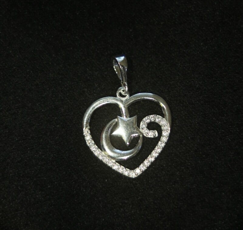 MEDALLA DE CORAZON EN PLATA 925