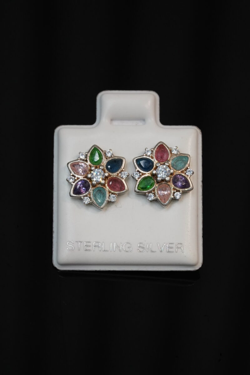 ARETES CON PIEDRAS EN PLATA 925