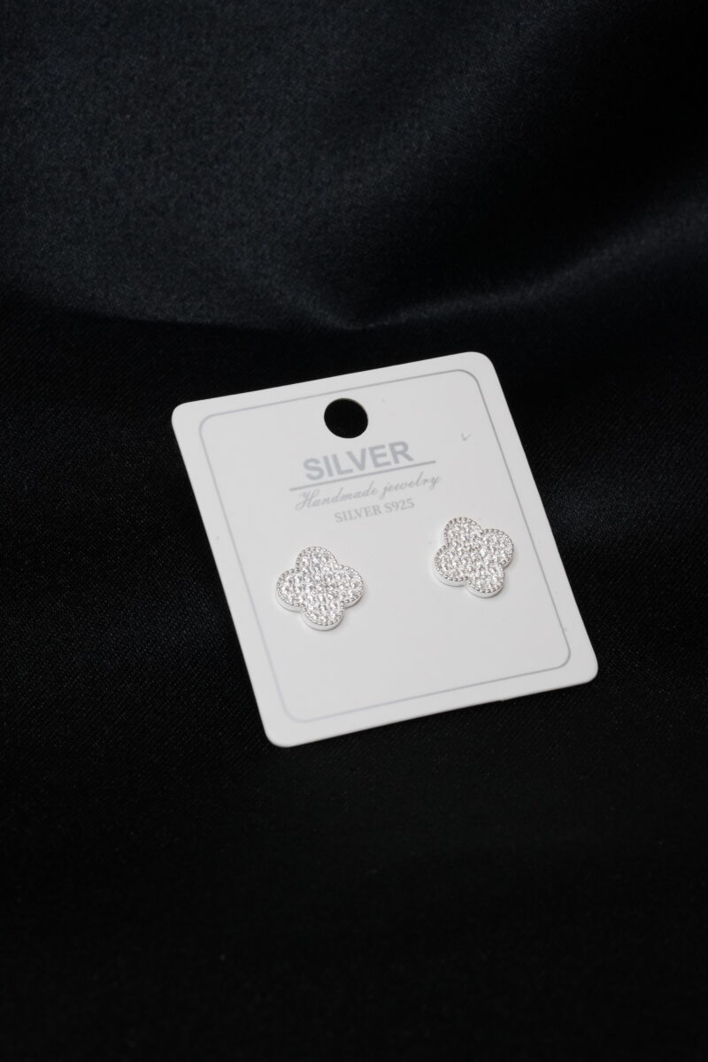 ARETES DE TREBOL EN PLATA 925