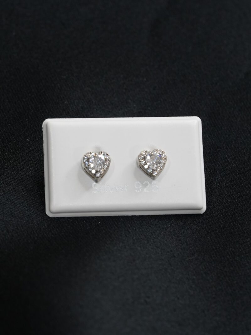 ARETES DE CORAZONES EN PLATA 925