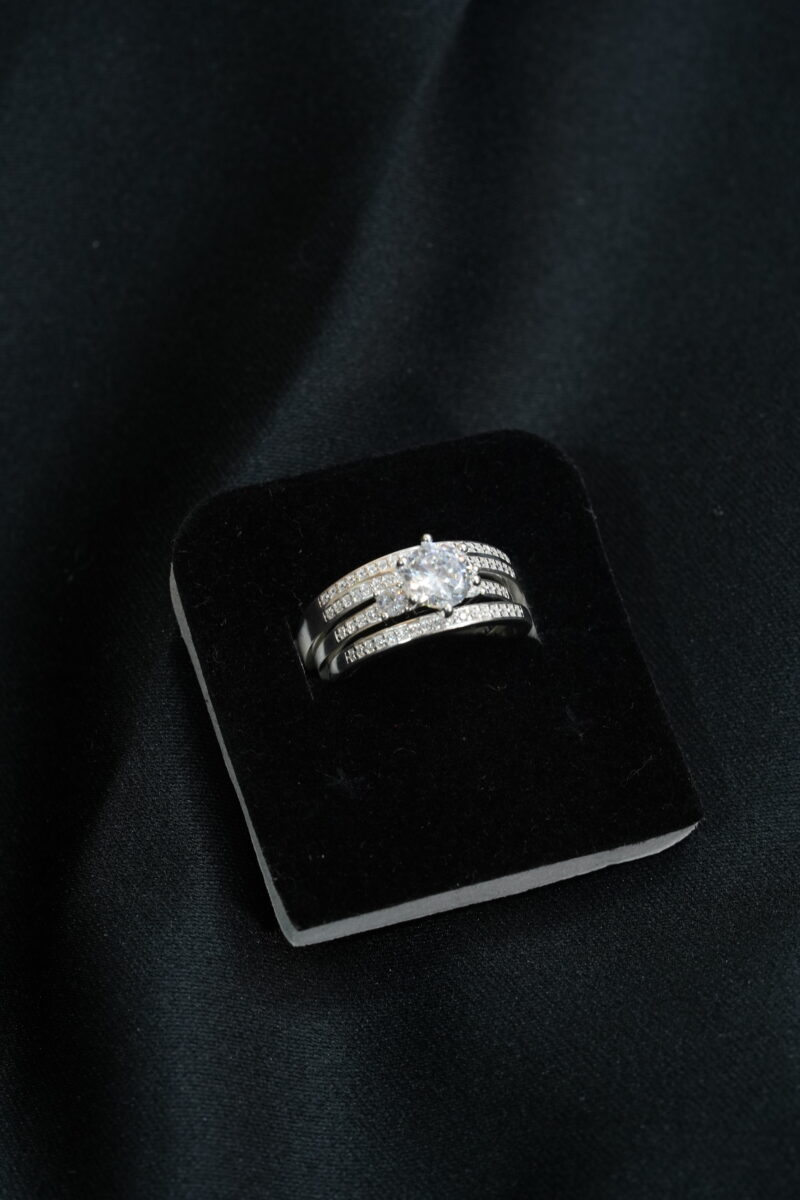 TRIO DE ANILLOS EN PLATA 925