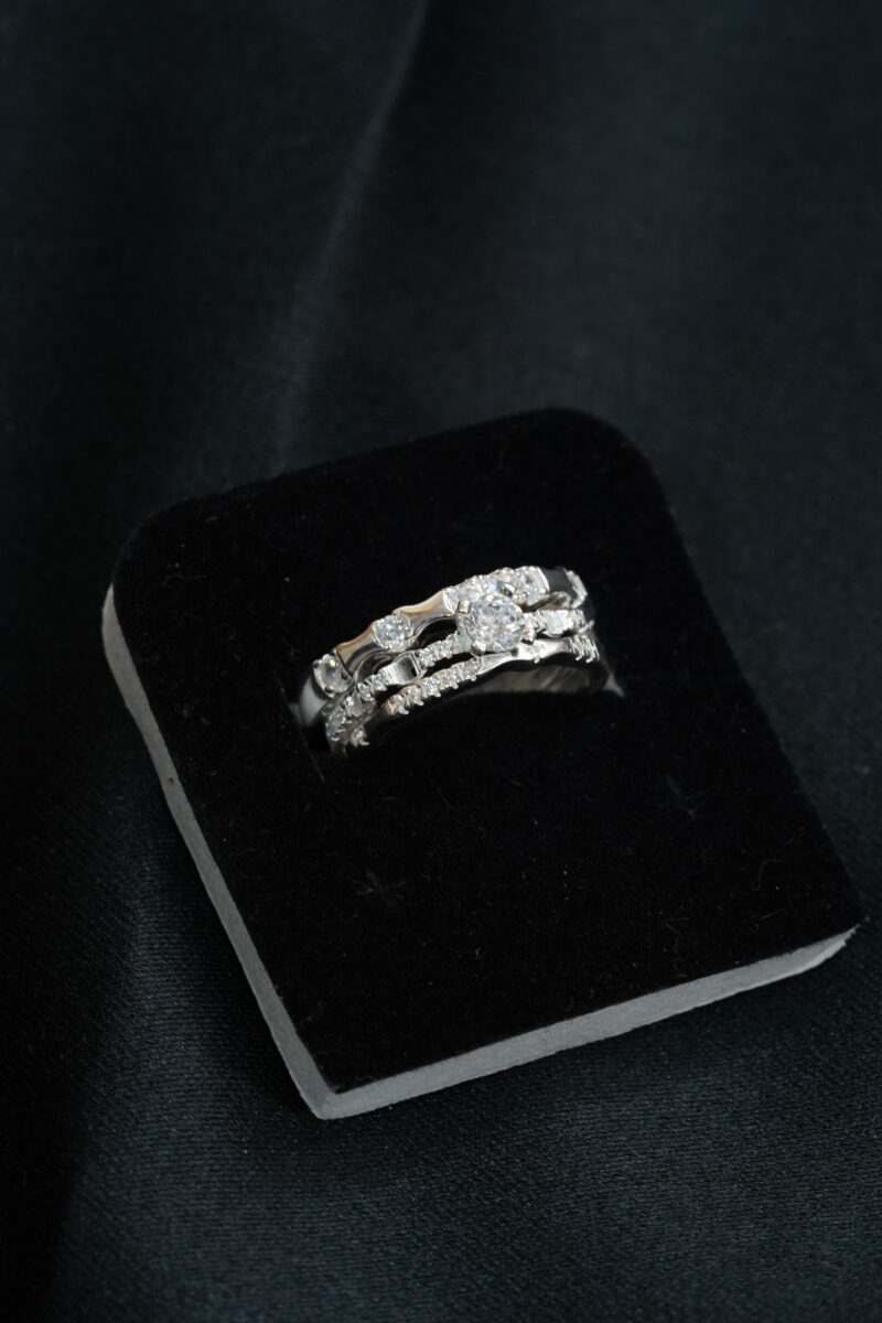 TRIO DE ANILLOS EN PLATA 925