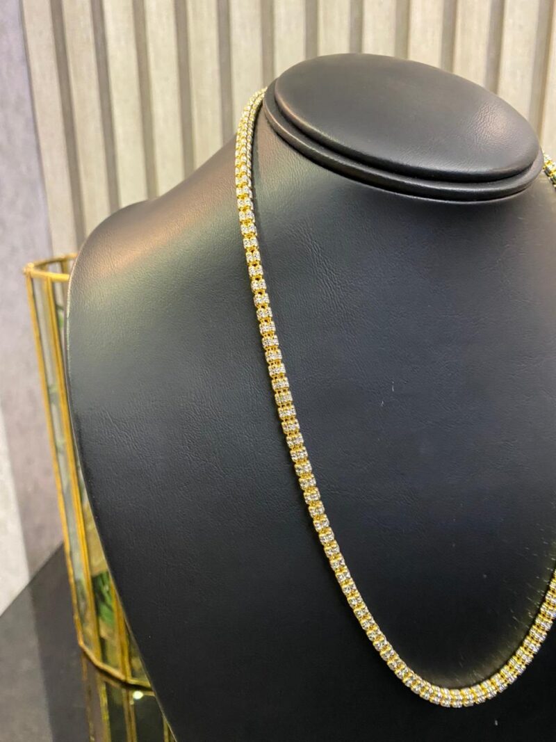 CADENA ICE CHAIN AMARILLA EN PLATA 925 CON BAÑO DE ORO 14K