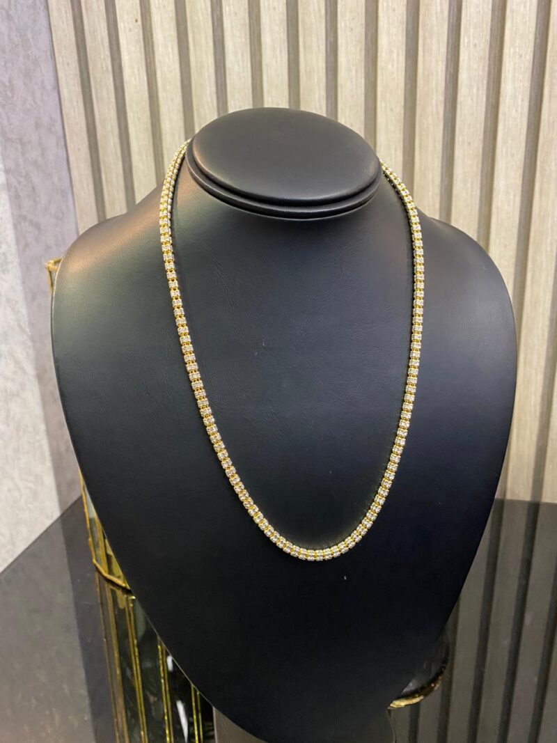 CADENA ICE CHAIN AMARILLA EN PLATA 925 CON BAÑO DE ORO 14K