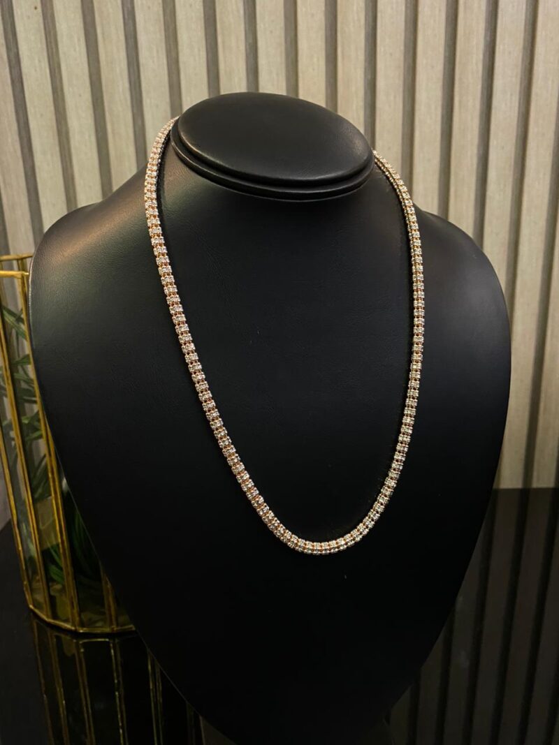 CADENA ICE CHAIN ROSADA EN PLATA 925