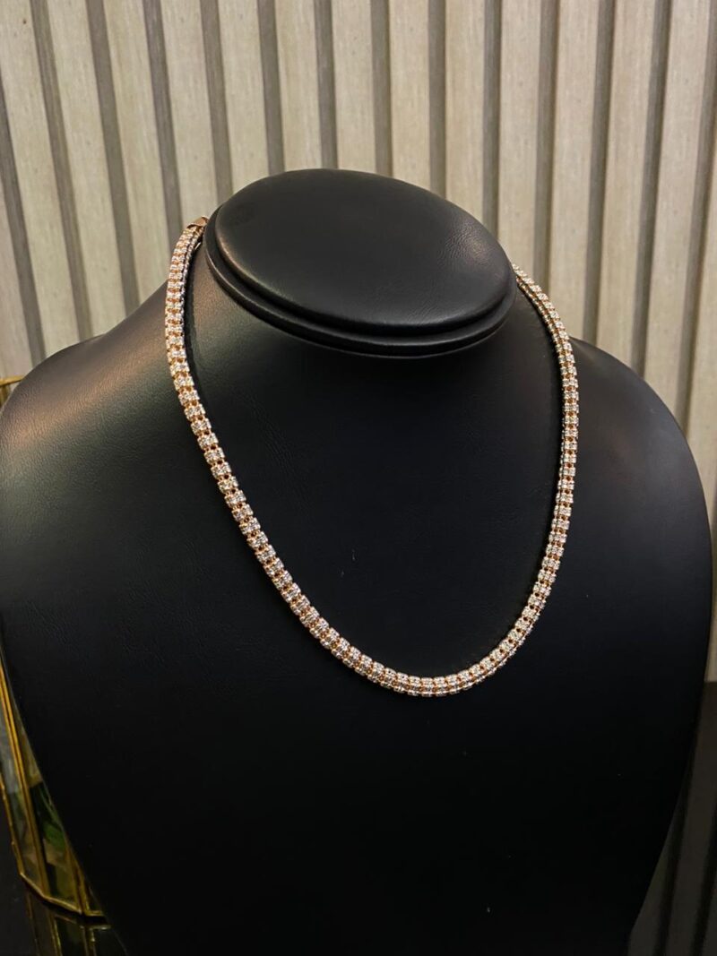 CADENA ICE CHAIN ROSADA EN PLATA 925