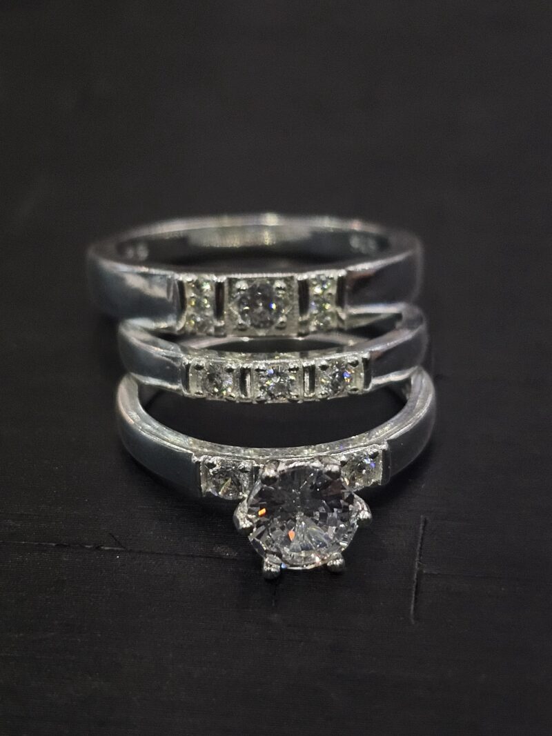 TRIO DE ANILLOS EN PLATA 925