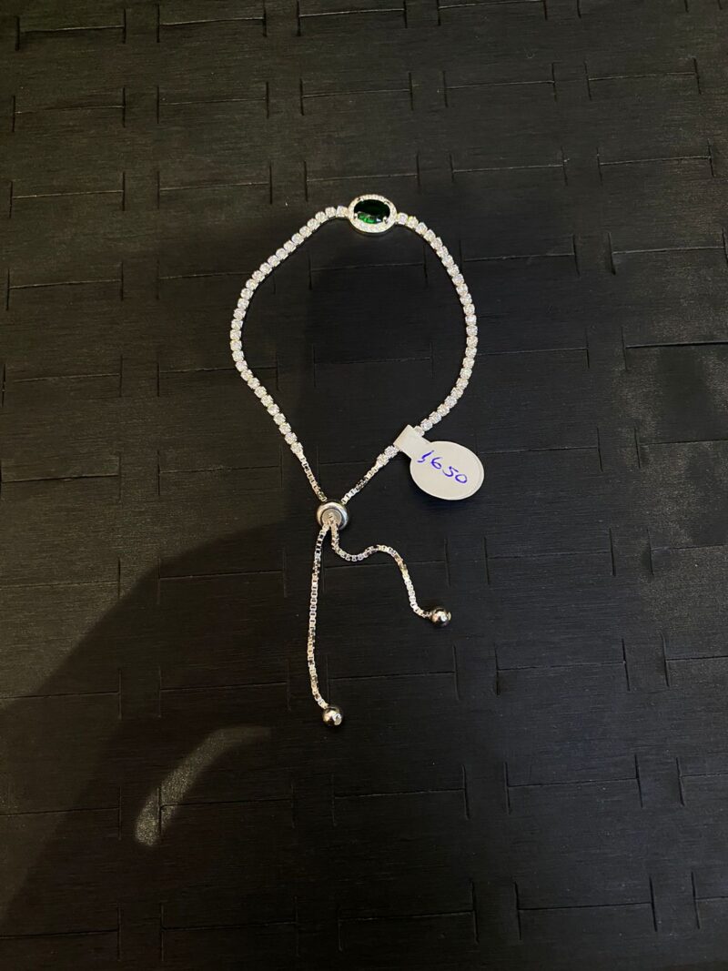 PULSERA DE PIEDRA VERDE EN PLATA 925