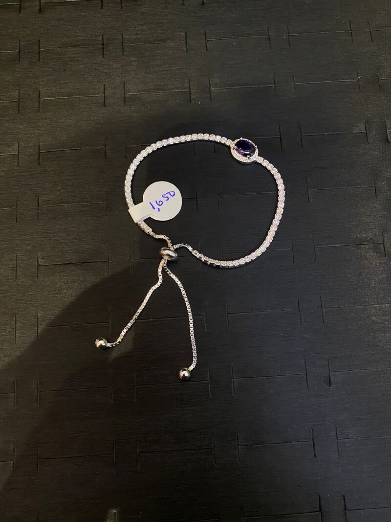 PULSERA DE PIEDRA MORADA EN PLATA 925