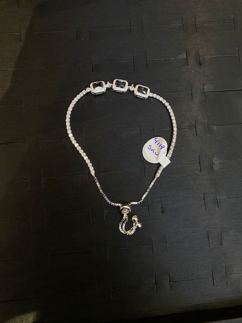 PULSERA DE TRES PIEDRA EN PLATA 925