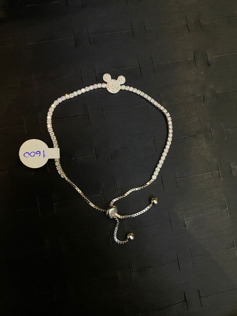 PULSERA DE MINNIE BLANCO EN PLATA 925