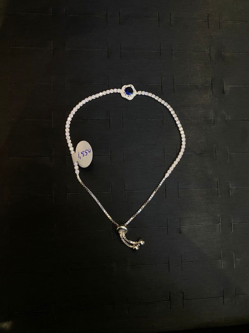 PULSERA DE FLOR AZUL EN PLATA 925