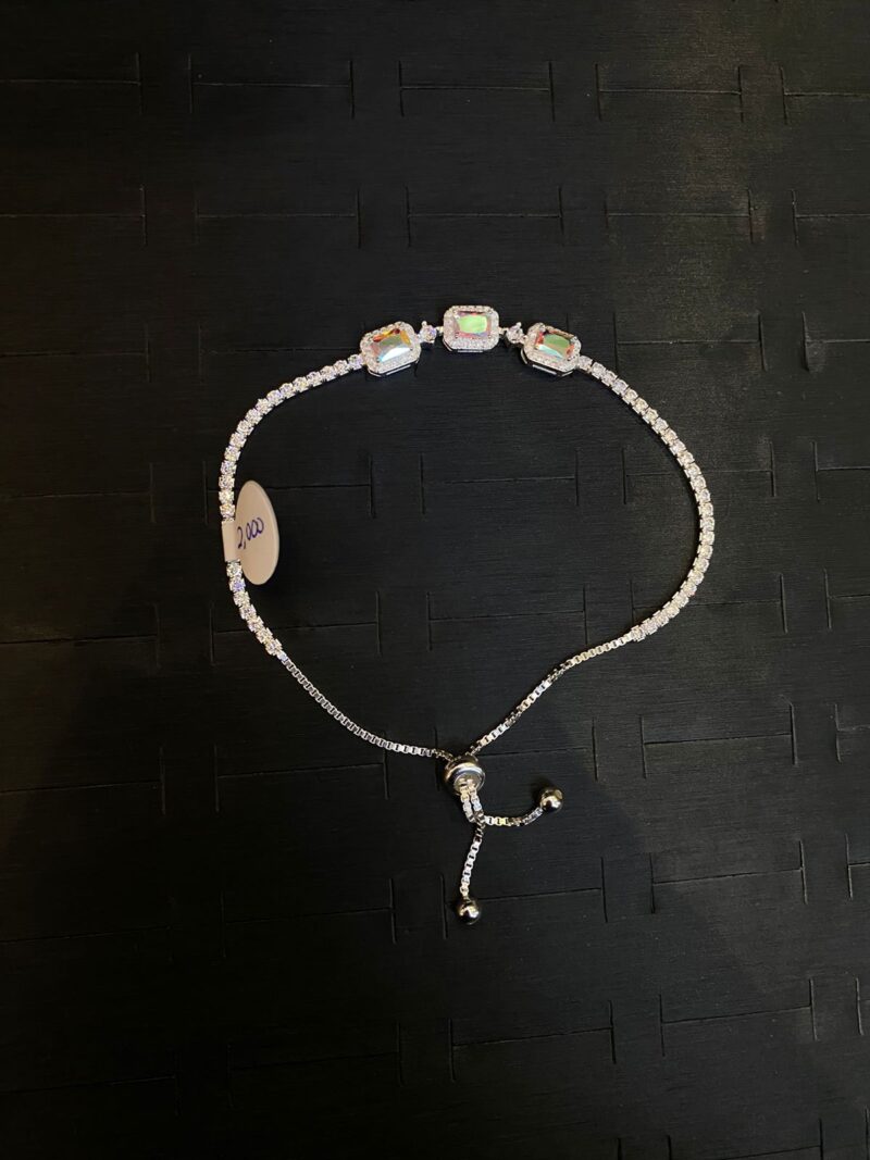 PULSERA DE TRES PIEDRA EN PLATA 925