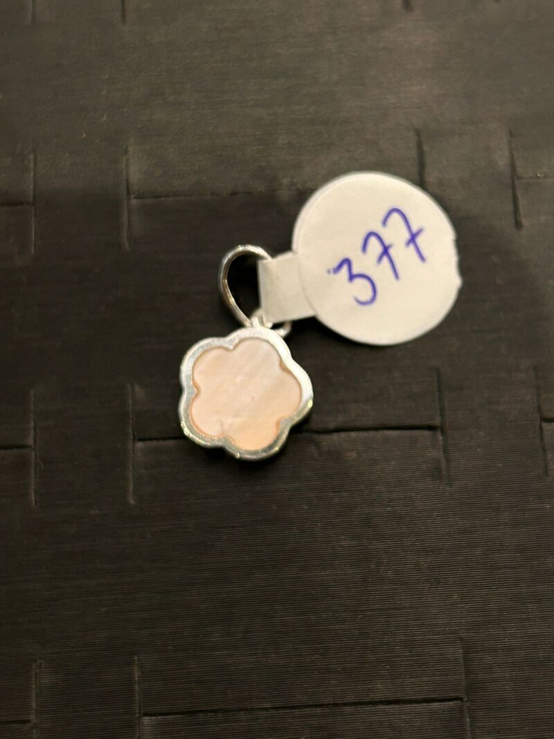 MEDALLA DE TREBOL ROSA EN PLATA 925