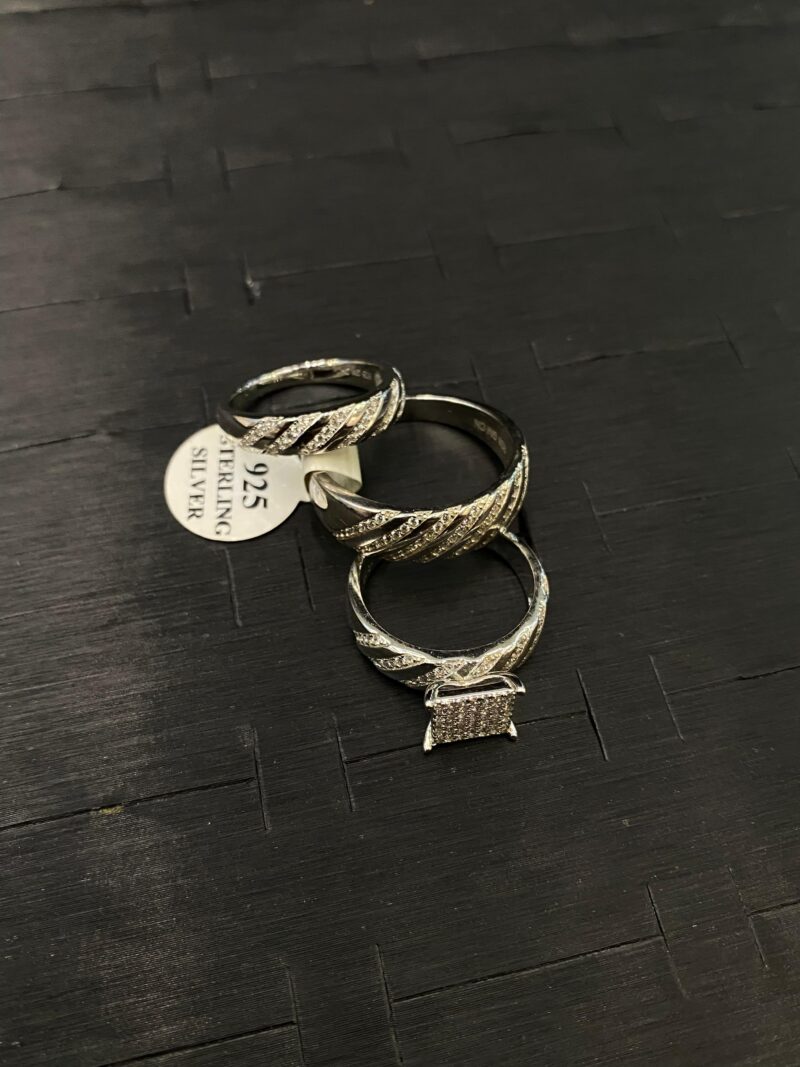 TRIO DE ANILLOS EN PLATA 925