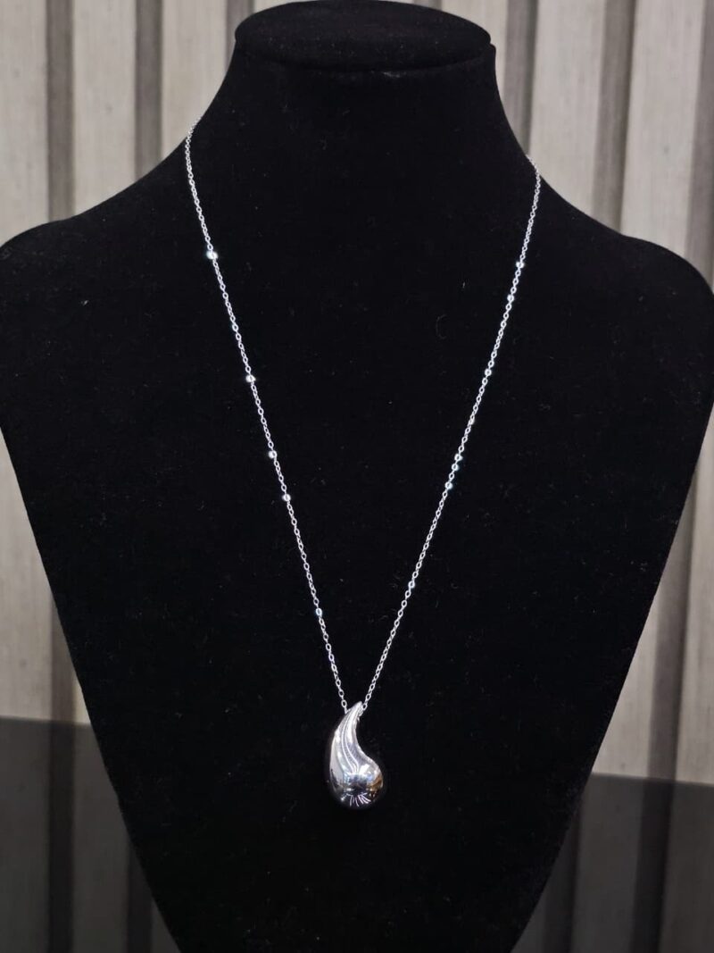 CADENA+MEDALLA DE GOTA EN PLATA 925