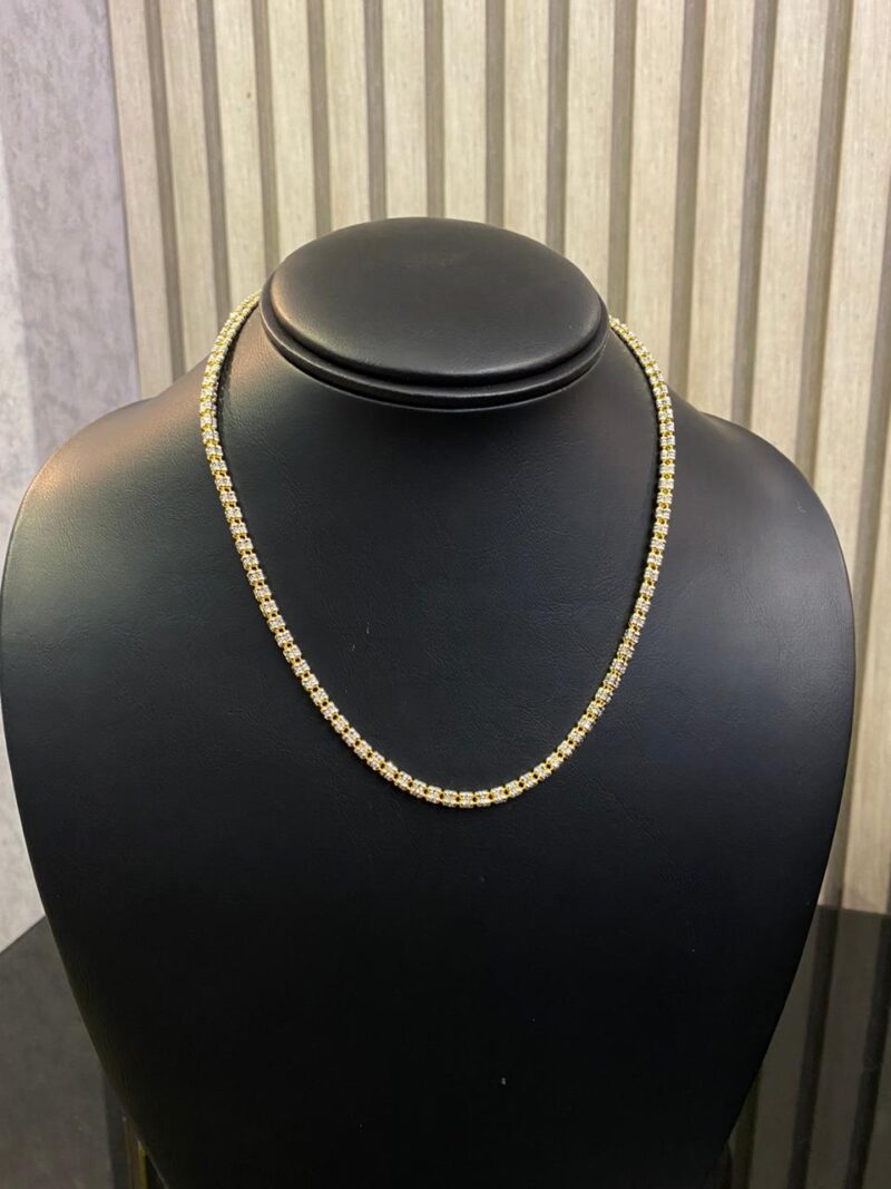 CADENA ICE CHAIN AMARILLA EN PLATA 925 CON BAÑO DE ORO 14K