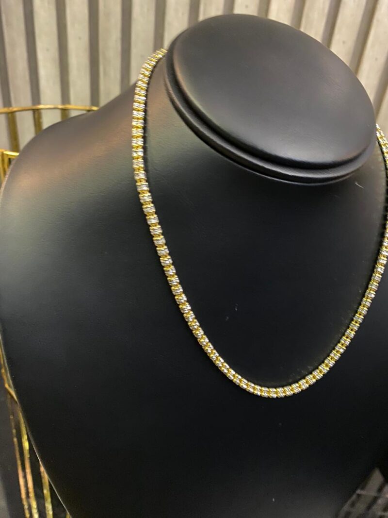 CADENA ICE CHAIN AMARILLA EN PLATA 925 CON BAÑO DE ORO 14K