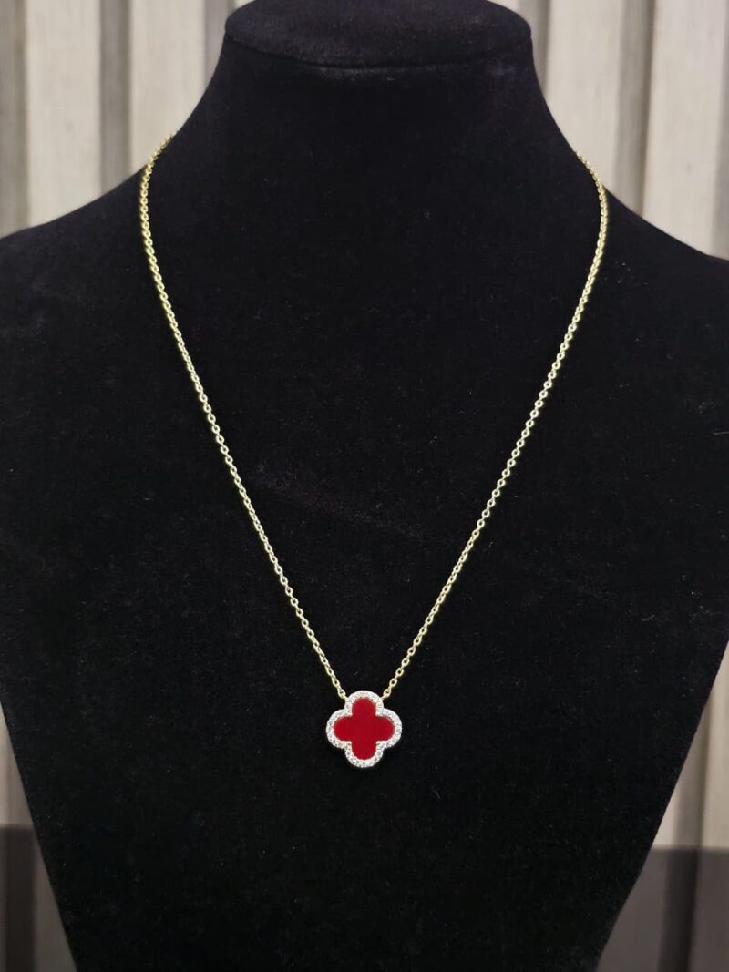CADENA+MEDALLA DE TREBOL EN PLATA 925