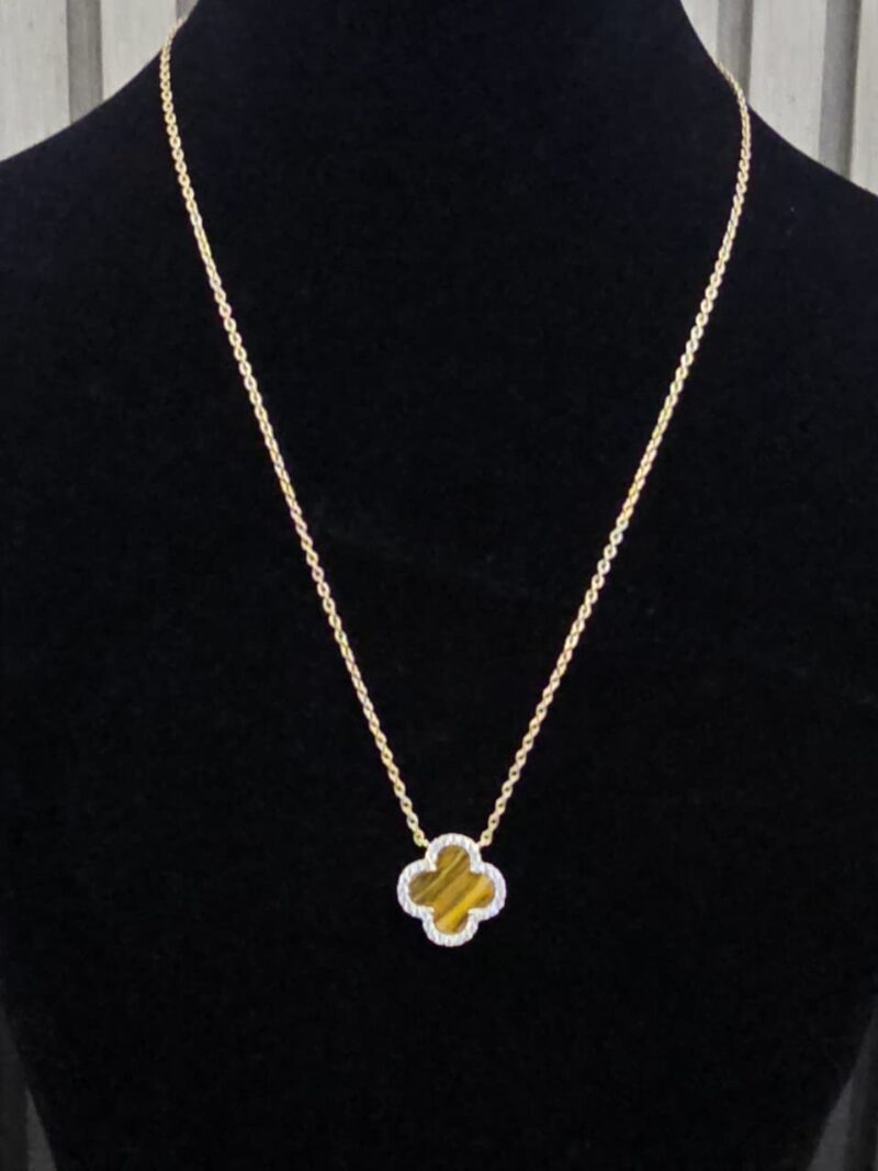 CADENA+MEDALLA DE TREBOL EN PLATA 925