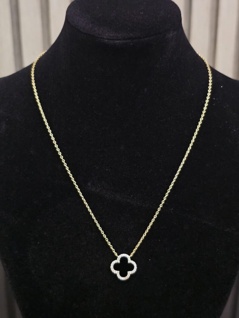 CADENA+MEDALLA DE TREBOL EN PLATA 925