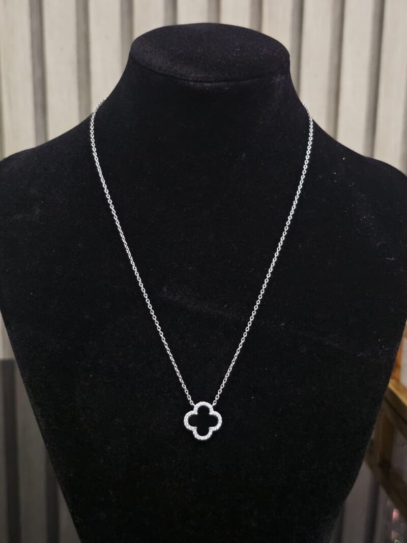 CADENA+MEDALLA DE TREBOL EN PLATA 925