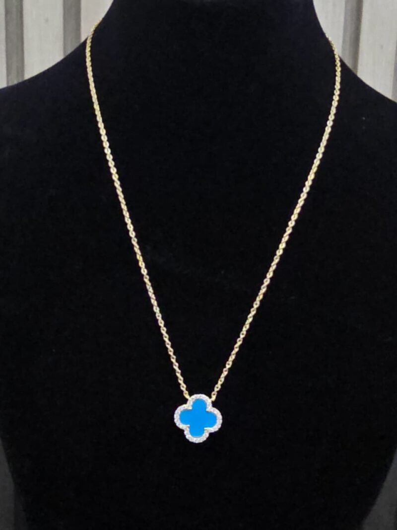 CADENA+MEDALLA DE TREBOL EN PLATA 925
