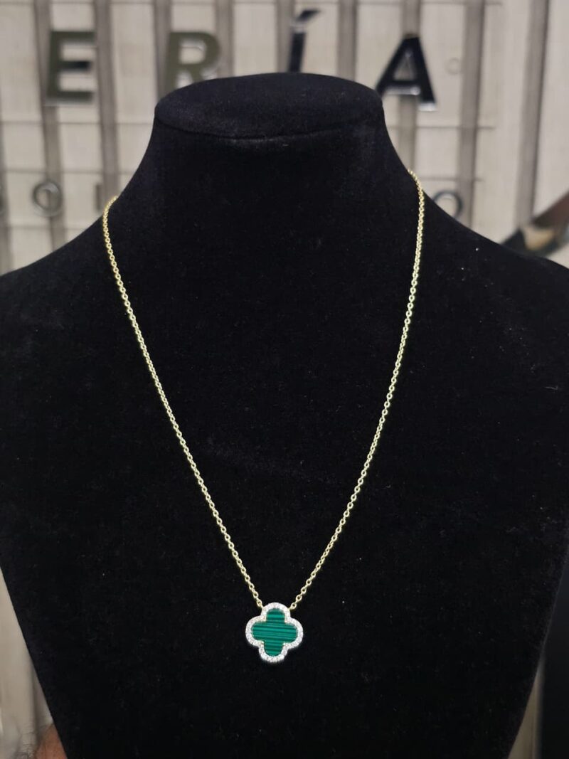 CADENA+MEDALLA DE TREBOL EN PLATA 925