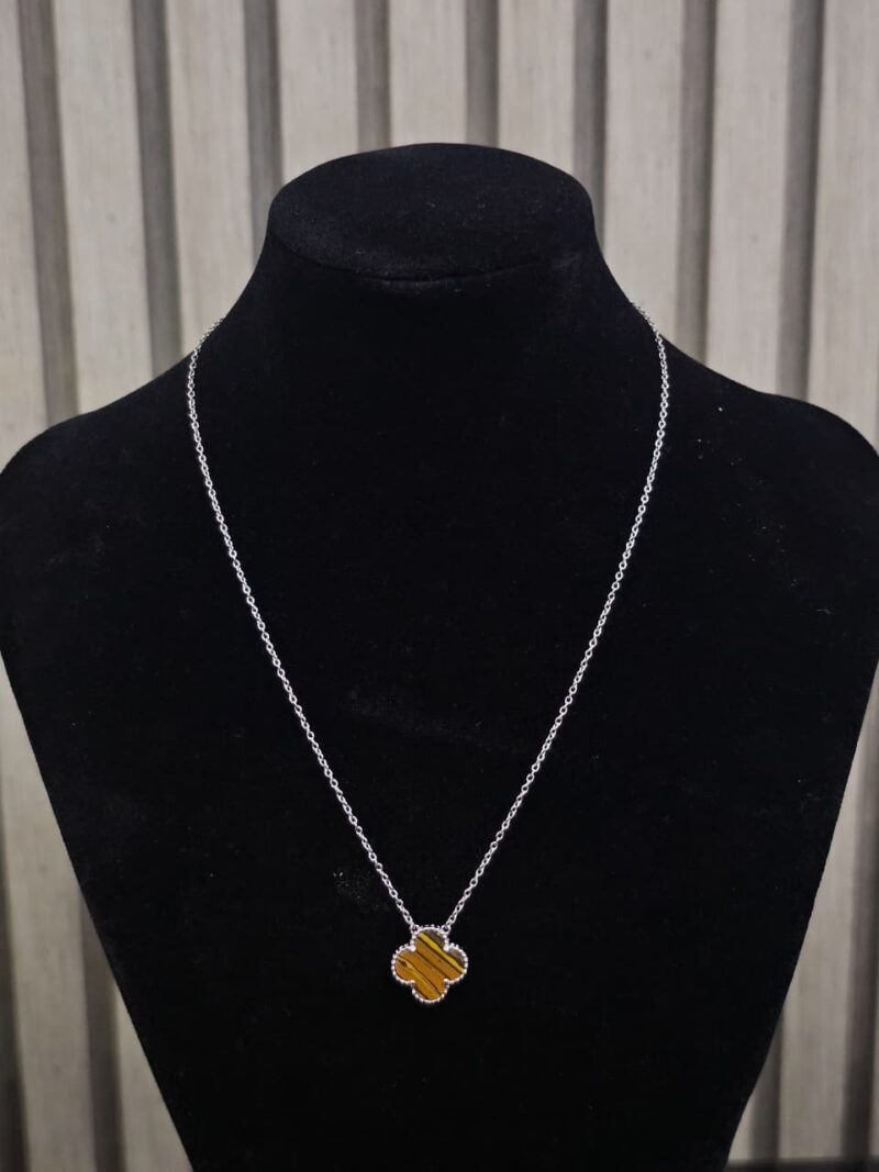 CADENA+MEDALLA DE TREBOL EN PLATA 925