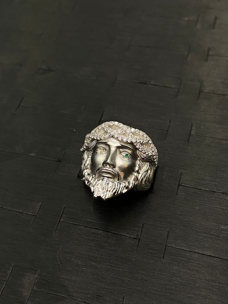 ANILLO DE CARA DE CRISTO EN PLATA 925