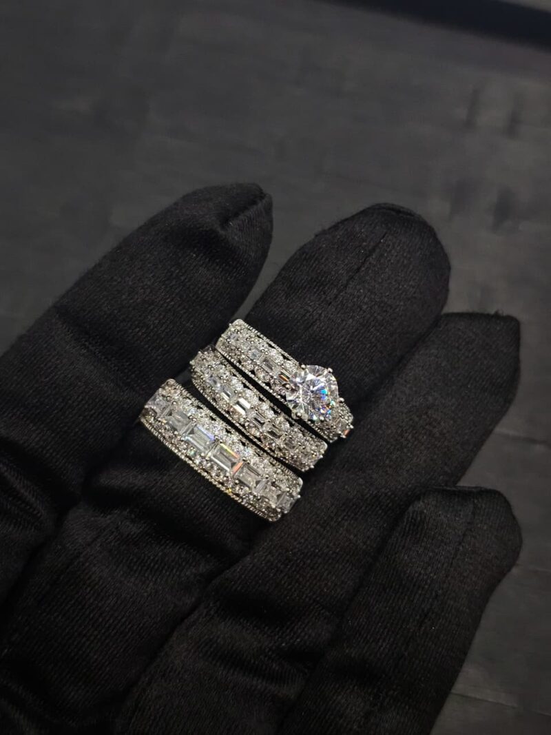 TRIO DE ANILLOS EN PLATA 925