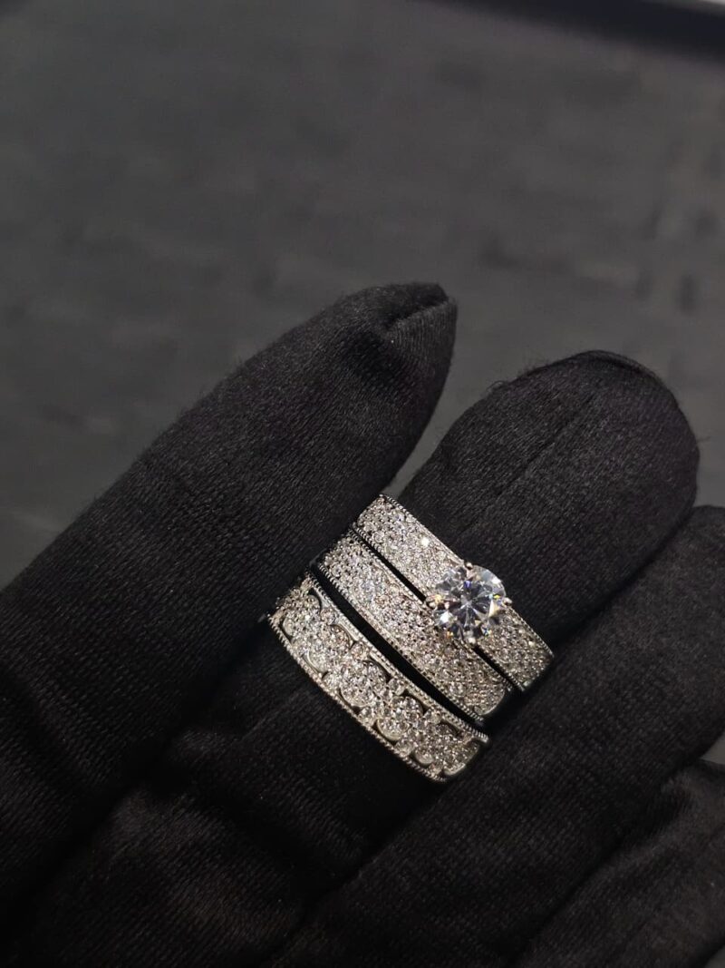 TRIO DE ANILLOS EN PLATA 925