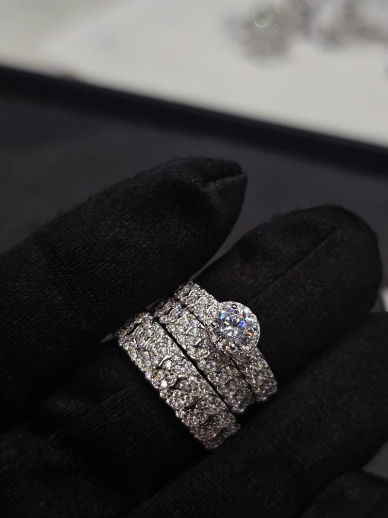 TRIO DE ANILLOS EN PLATA 925