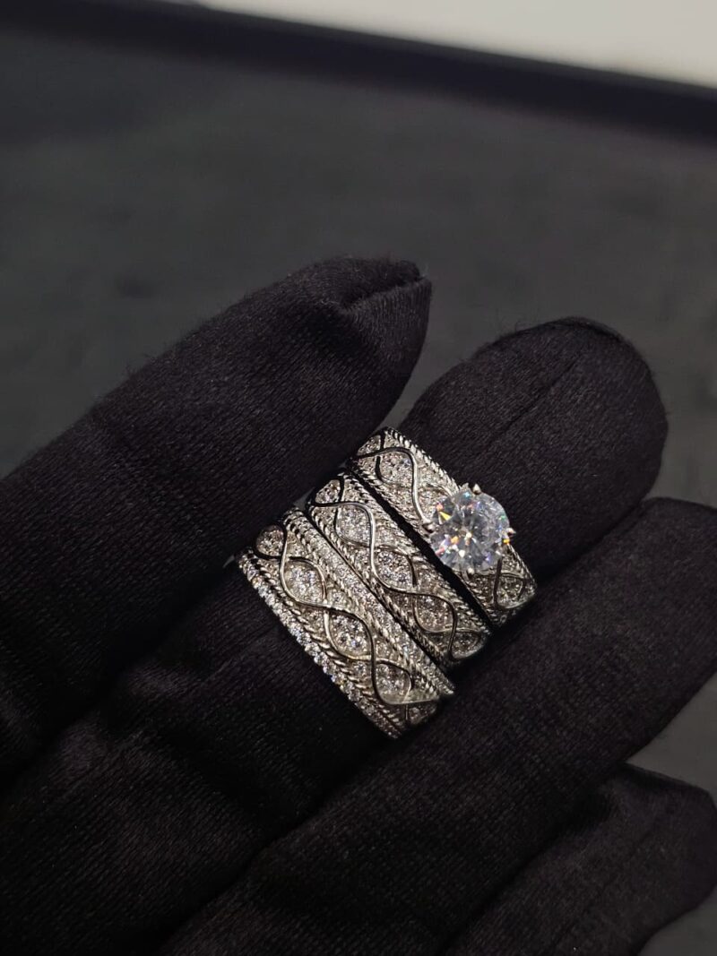 TRIO DE ANILLOS EN PLATA 925