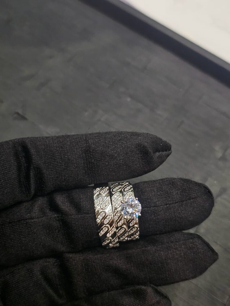TRIO DE ANILLOS EN PLATA 925