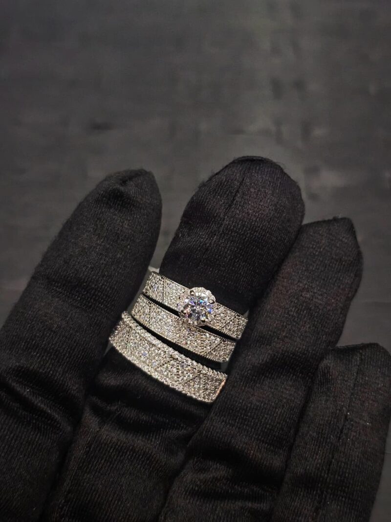 TRIO DE ANILLOS EN PLATA 925