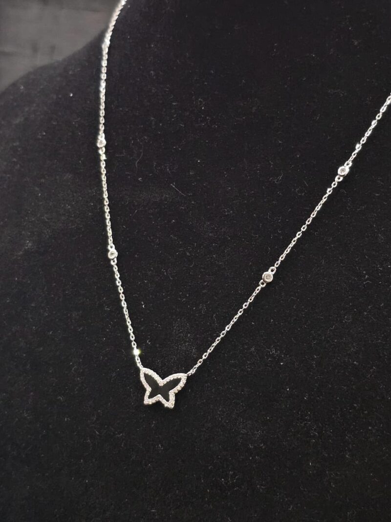 CADENA+MEDALLA DE MARIPOSA EN PLATA 925