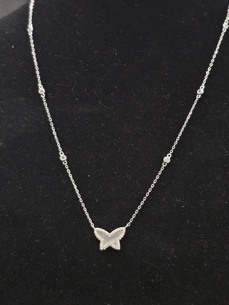 CADENA+MEDALLA DE MARIPOSA EN PLATA 925
